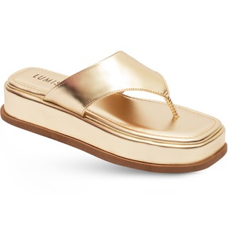 Tamanco Feminino Lumiss Flatform Confortável Dourado em Oferta na Shopee