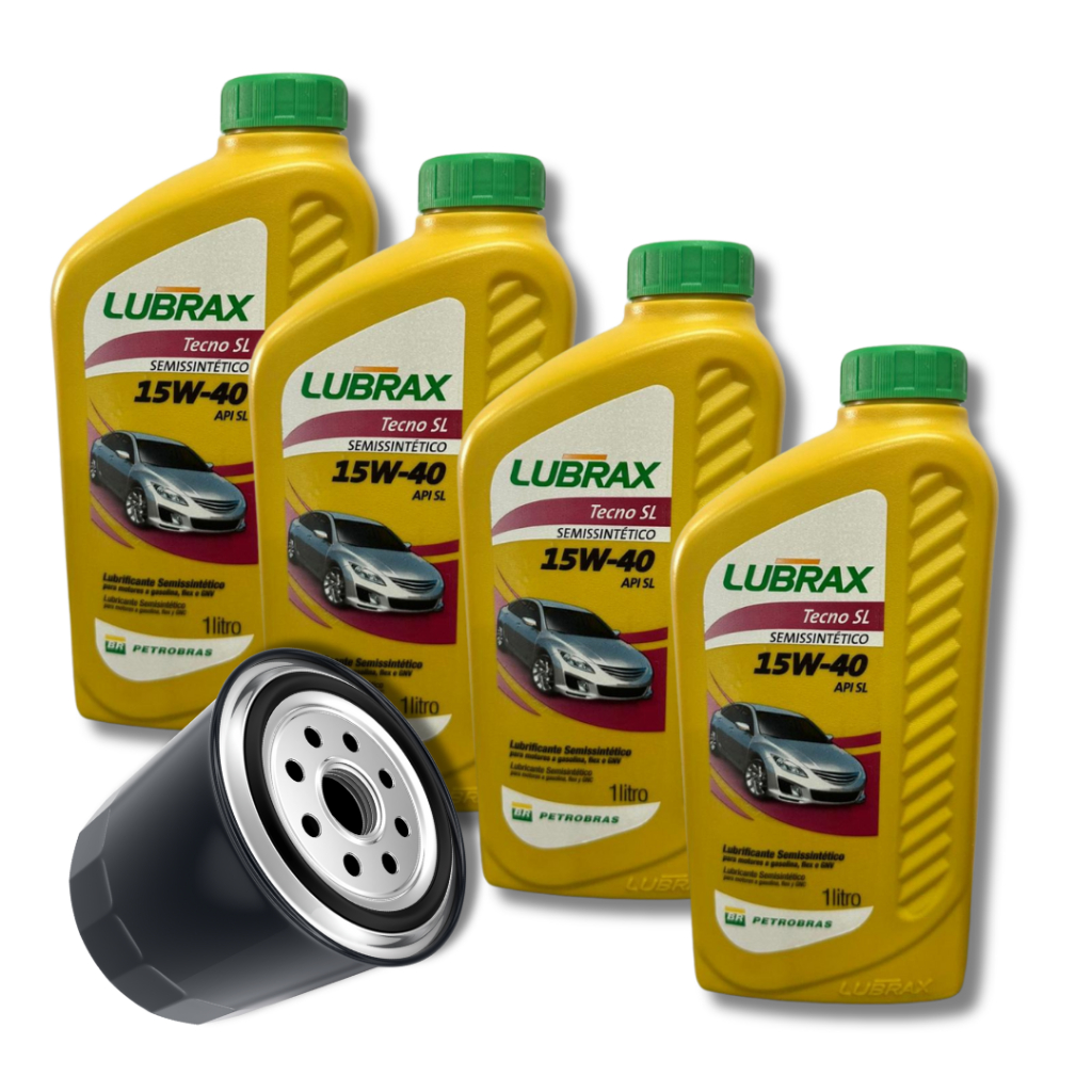 KIT TROCA DE ÓLEO GM 4L DE ÓLEO15W40 SEMISSINTETICO LUBRAX TECNO + FILTRO