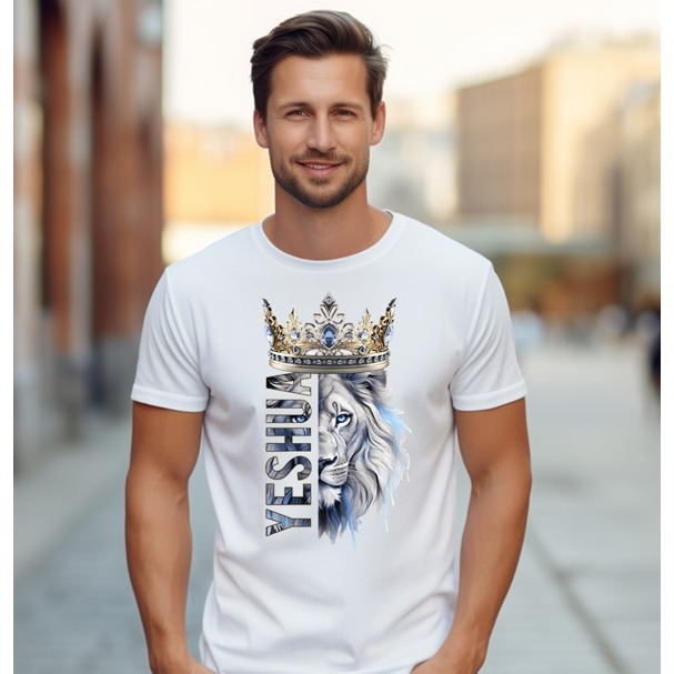 Camiseta Camisa Masculina Gospel Cristã Evangélica Yeshua Promoção 100% Algodão Leão de Judá em Oferta na Shopee