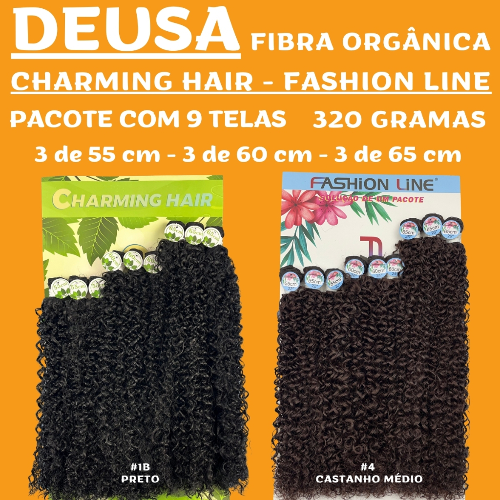 Deusa 65cm FASHION LINE Cabelo Cacheado Orgânico.