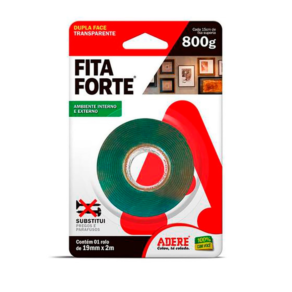 Fita Dupla Face 19mm Transparente 2 Metros Adere em Oferta na Shopee