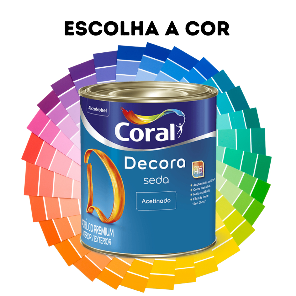 Tinta Parede Acetinado 800ml Escolha A Cor Premium Decora Seda Coral em Oferta na Shopee