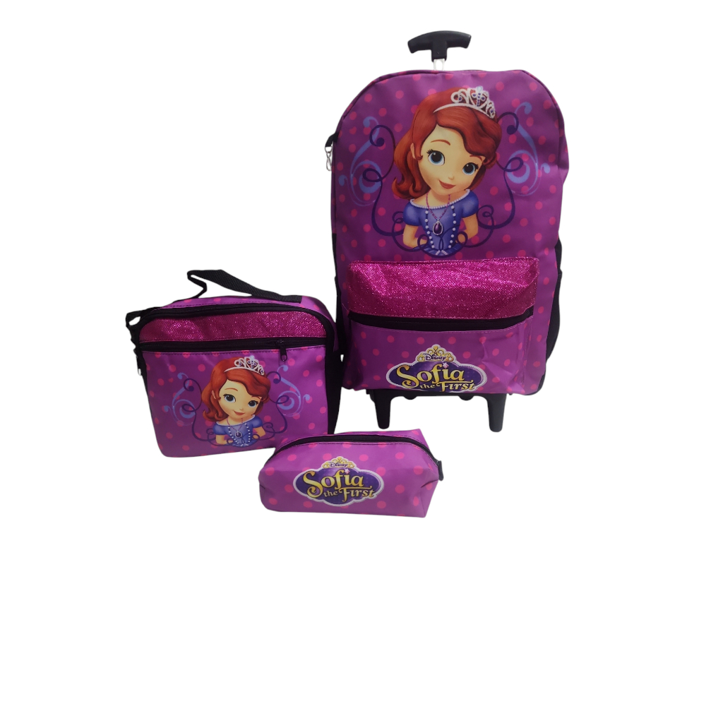 Kit Mochila Rodinha f1 Princesa Sofia