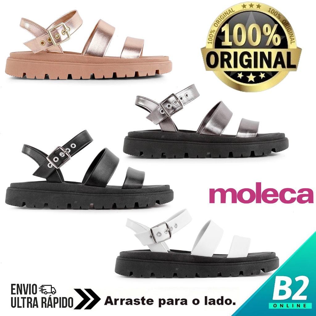 Sandália Moleca Plataforma Tratorada Feminina 100% Original Com Nota Fiscal e Garantia - Beauty