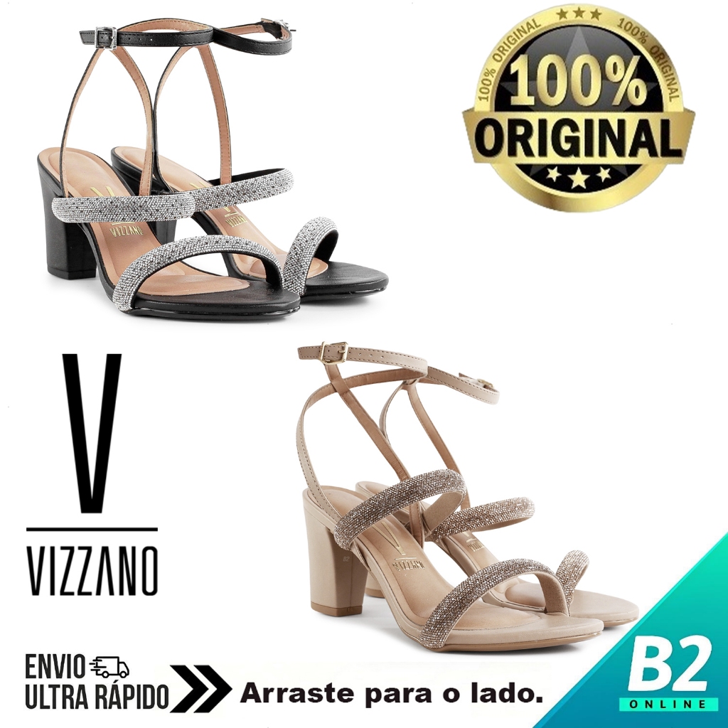 Sandália Vizzano Salto Alto Bloco Feminino 100% Original Com Nota Fiscal e Garantia - Women Shoes