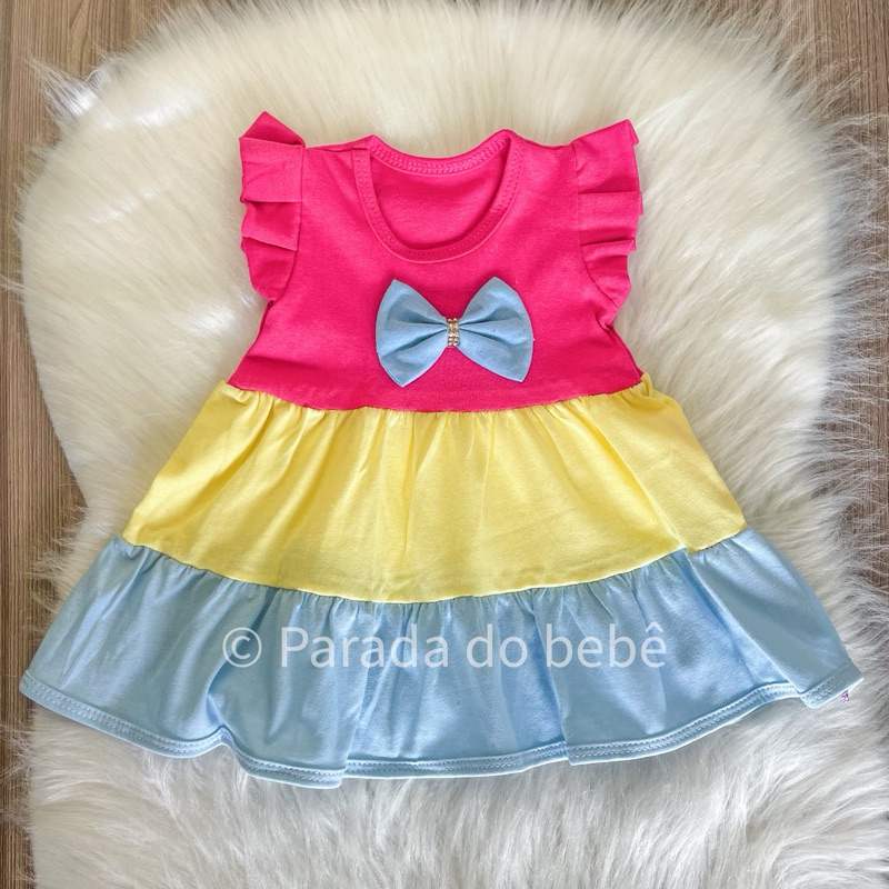 Vestido para bebê Vestido de listras e Lacinho para bebê Presente para bebê em Oferta na Shopee