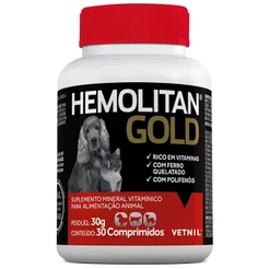 Suplemento Vitaminico Hemolitan Gold Vetnil 30Comp.