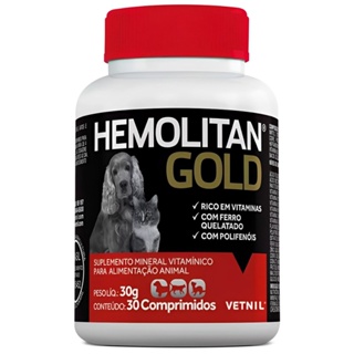 Suplemento Vitaminico Hemolitan Gold Vetnil 30Comp. em Oferta na Shopee