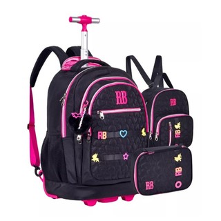 Kit Mochila de Rodinhas Rebecca Bonbon Lancheira e Estojo RB24538 em Oferta na Shopee