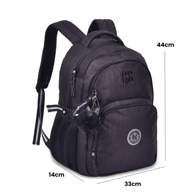 Detalhes do Kit Mochila De Costas Lancheira E Estojo Rebecca Bonbon Preta RB24528