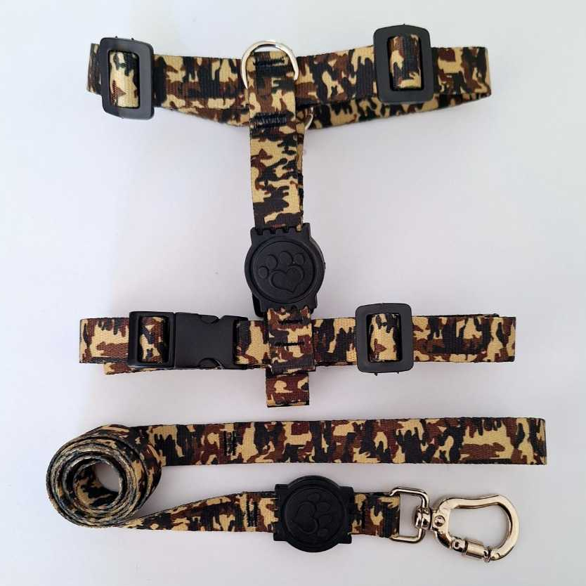 Peitoral H Anti-puxão Exército para cachorro em Oferta na Shopee