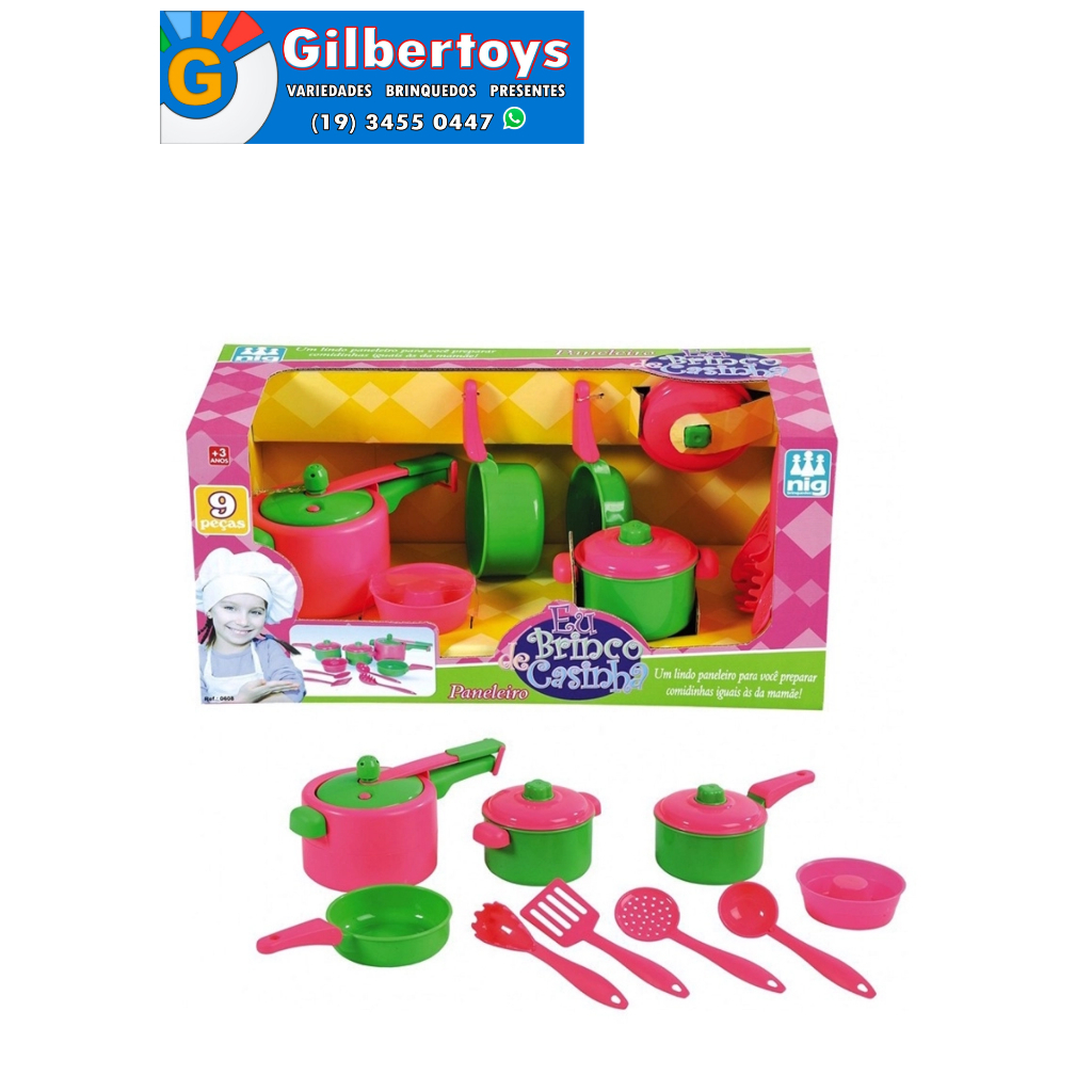 Kit Cozinha Infantil Paneleiro E Panelinhas - Nig Brinquedos