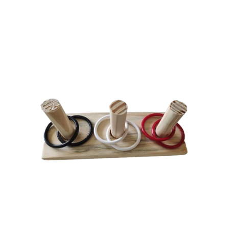 Plataforma brinquedo para pássaros com argolas