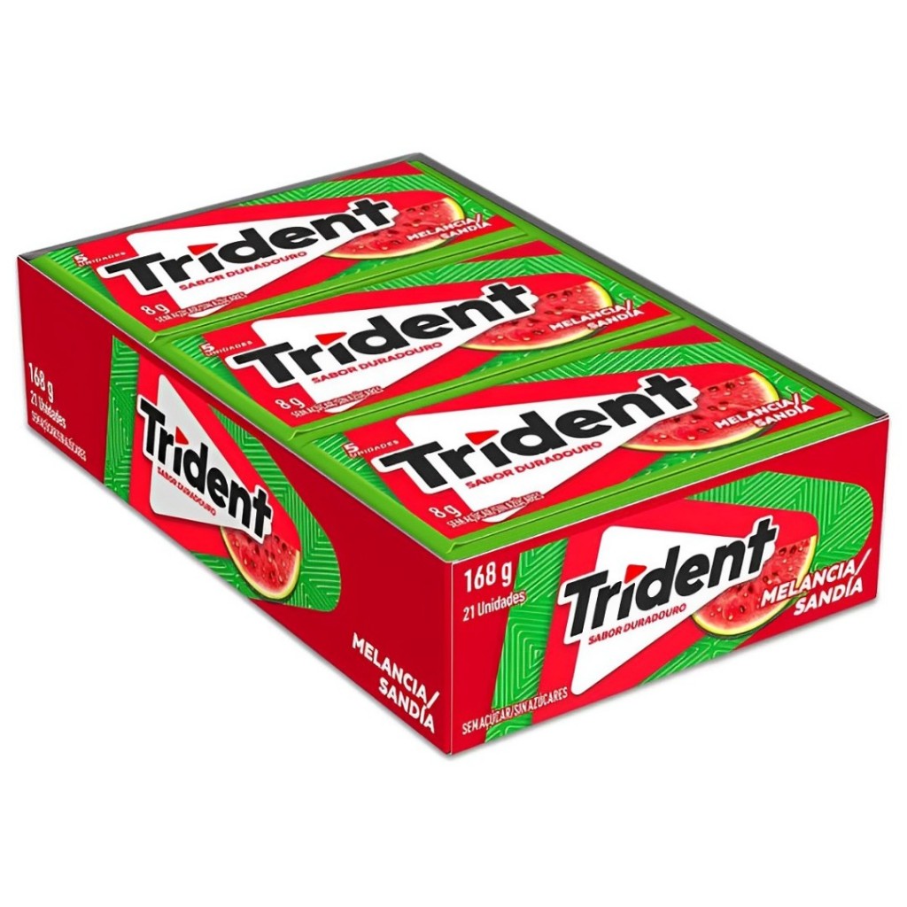 Caixa Chiclete Trident Melancia C/ 21 Unidades em Oferta na Shopee