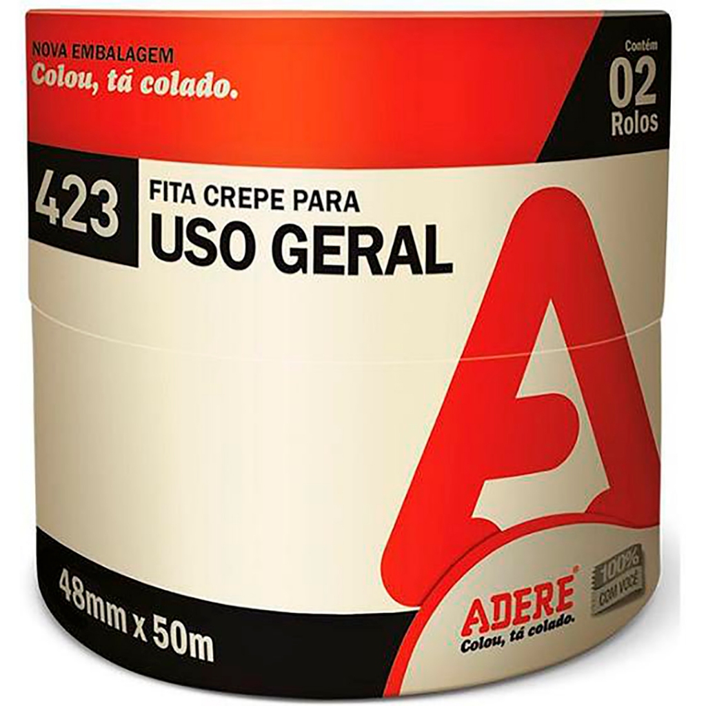 Kit Com 2 Unidades Fita Crepe Multiuso 48mmX50m Adere em Oferta na Shopee