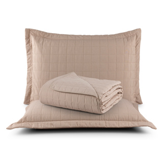 Kit Cobre Leito Colcha Queen 3 Peças Percal 200 Fios 100% Algodão Classic Dupla Face Matelado em Oferta na Shopee