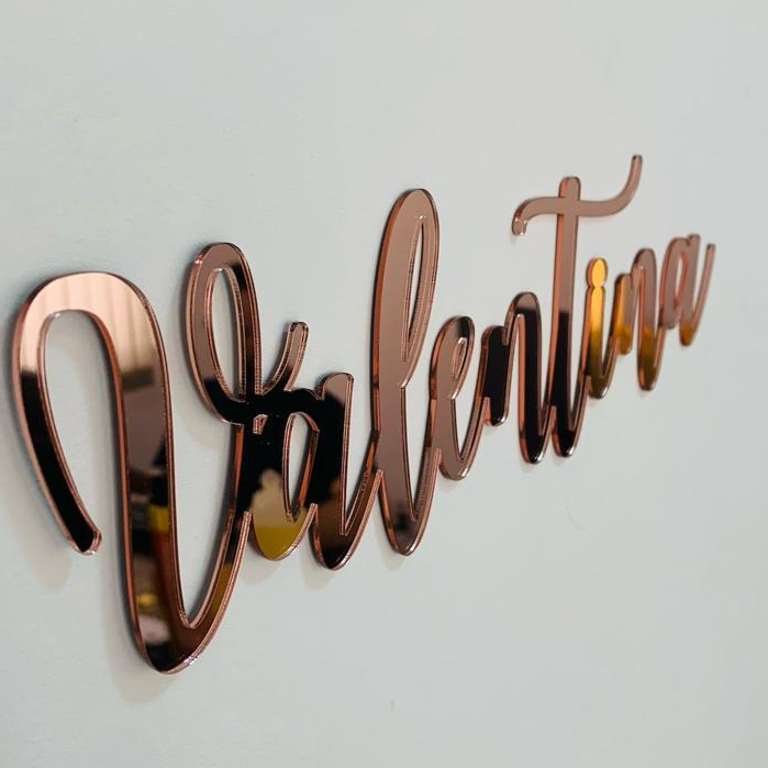 Nome Personalizado em Acrílico Espelhado 10cm - OFERTA em Oferta na Shopee
