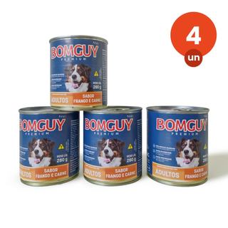 Kit 4 Bomguy Premium Patê Sabor Frango e Carne Ração Úmida para Cães Adultos 280g FVO em Oferta na Shopee