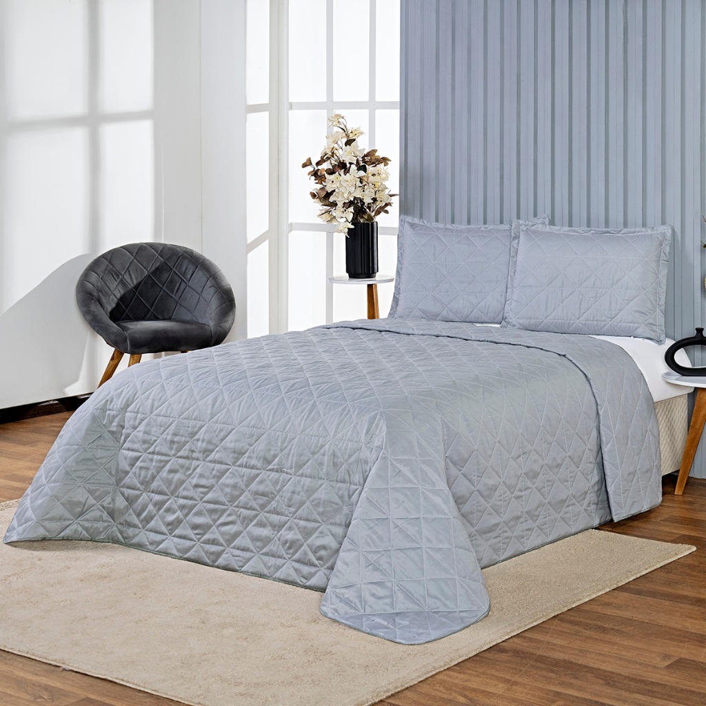 Kit Cobre Leito Ternura Tecido Matelado Casal 3 Peças Várias Cores