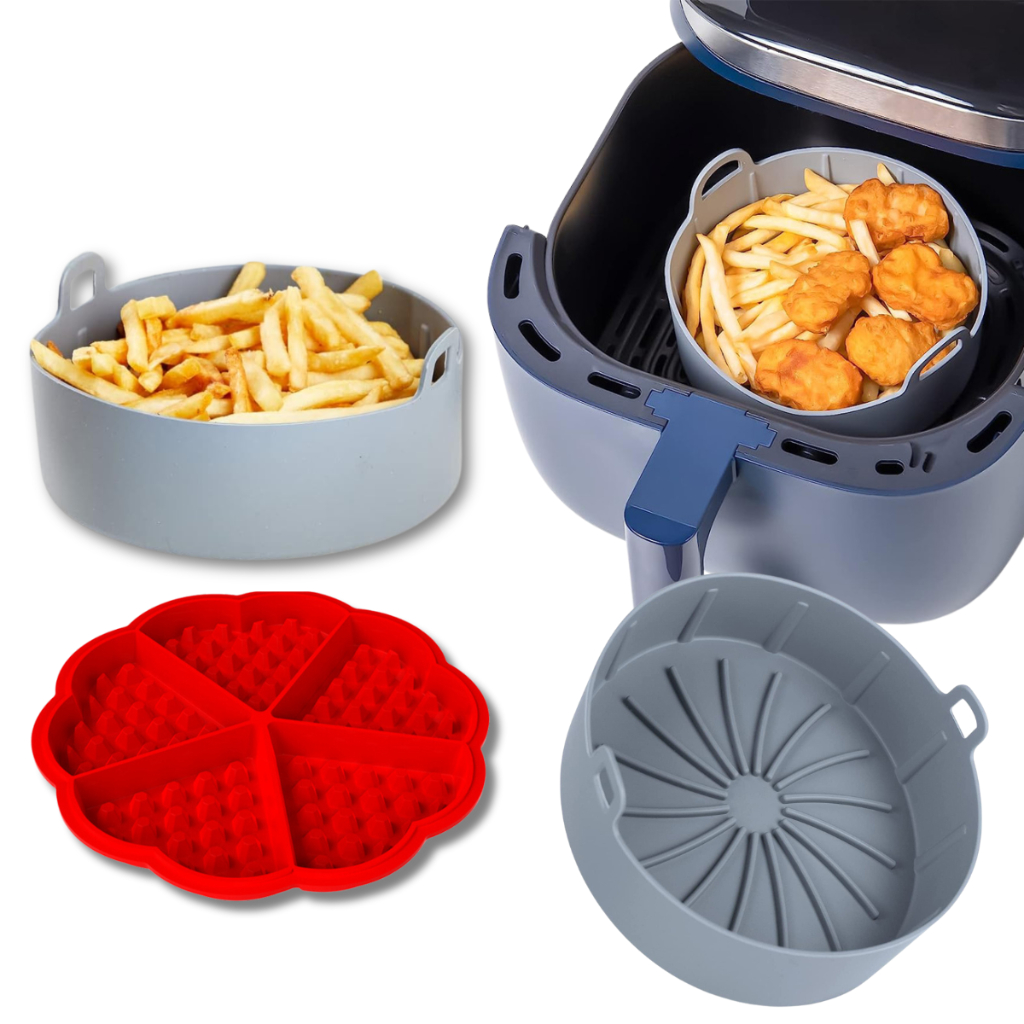 Forma de Silicone Waffle Chocolate Air Fryer Ovo  + Forma Redonda Silicone
