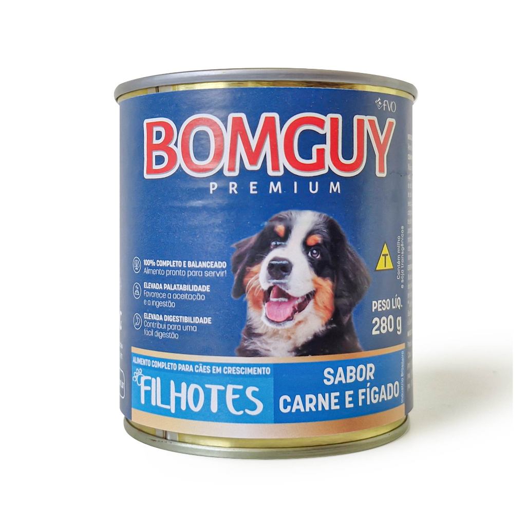 Bomguy Premium Patê Sabor Carne e Fígado Ração Úmida para Cães Filhotes 280g FVO em Oferta na Shopee