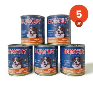 Kit 5 Bomguy Premium Patê Sabor Frango e Carne Ração Úmida para Cães Adultos 280g FVO em Oferta na Shopee