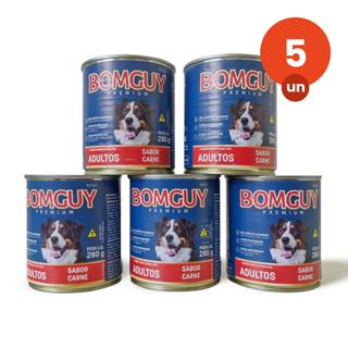 Kit 5 Bomguy Premium Patê Sabor Carne Ração Úmida para Cães Adultos 280g FVO em Oferta na Shopee