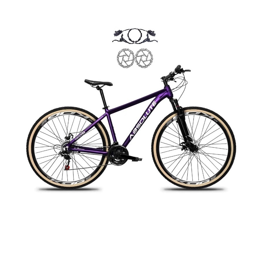 Bicicleta Aro 29 Absolute Nero 5 24v Freios Disco Hidráulicos (óleo) Garfo Suspensão Pneus Com Faixa