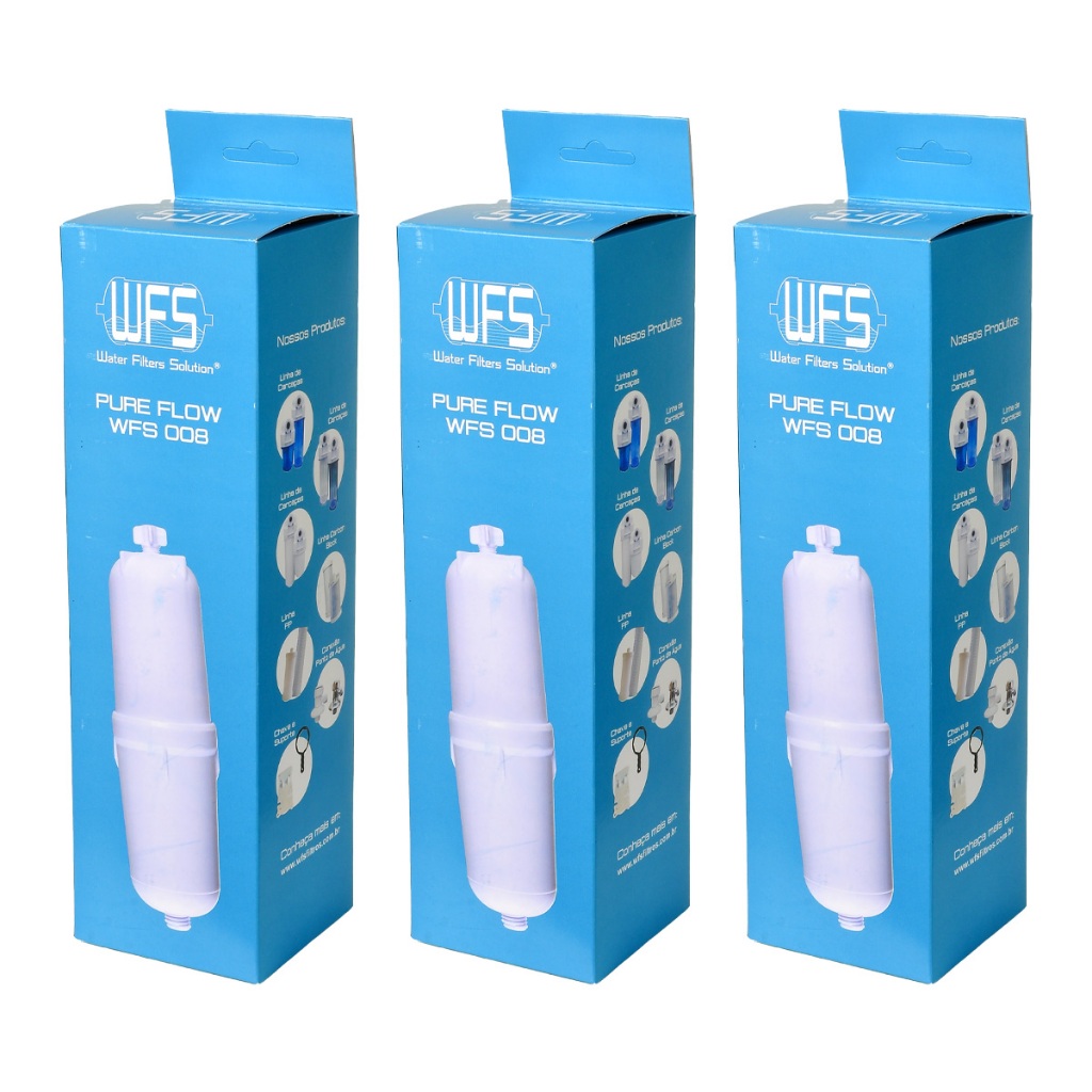 KIT 3 Refil Purificador Bebedouro WFS008 Todos Modelos compativel  Everest