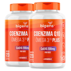 BIGENS KIT 2X COENZIMA Q10 200MG + ÔMEGA 3 TG PLUS VIT E 120 CAPS BIOGENS