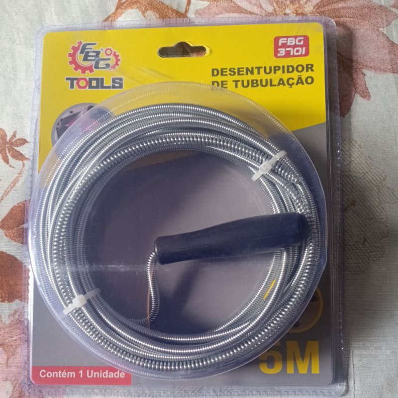 Desentupidor De Pia Cano 5 Metros Desentupidor Mola Flexível Tubulação Ralo Tanque Tufão 3701fbg/gadan em Oferta na Shopee