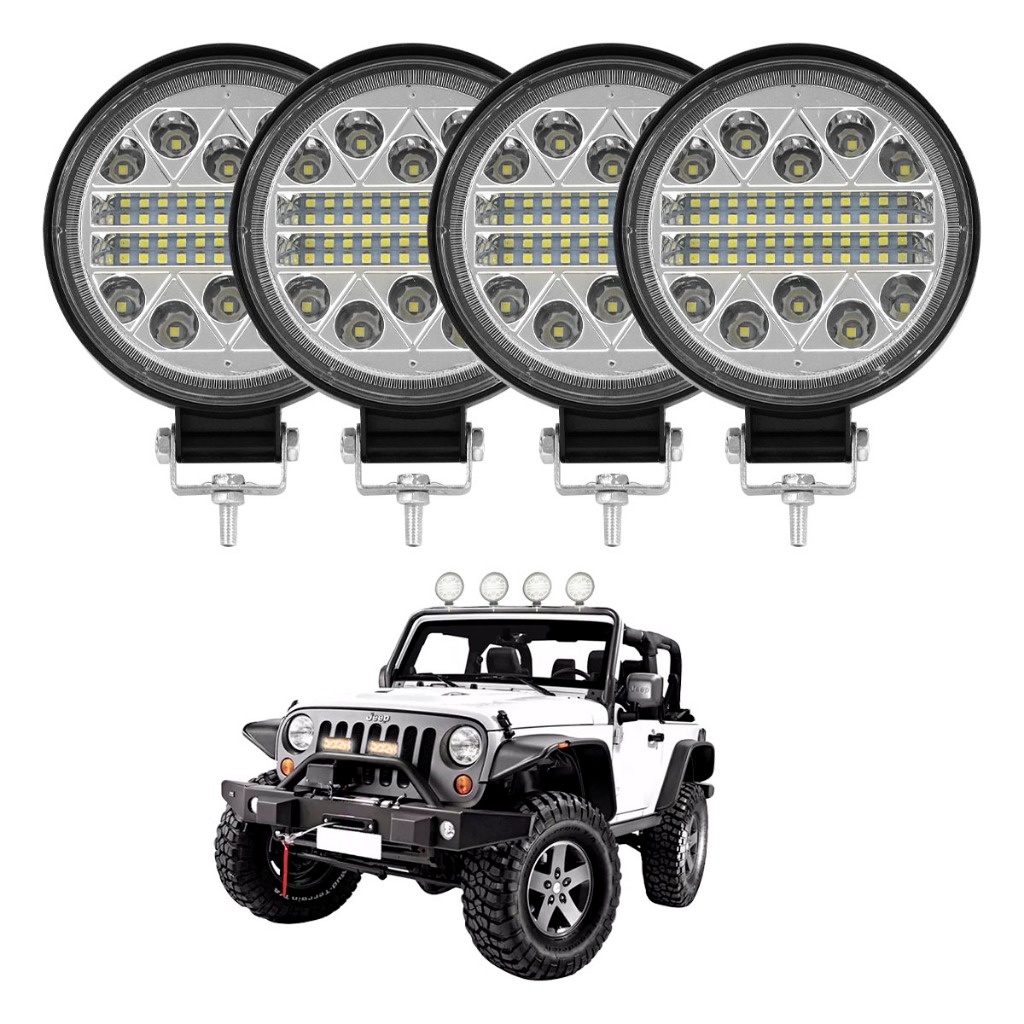 Farol de Milha Led Para Carro Caminhão Jeep Troller Off Road 102W Bivolt Universal Redondo em Oferta na Shopee