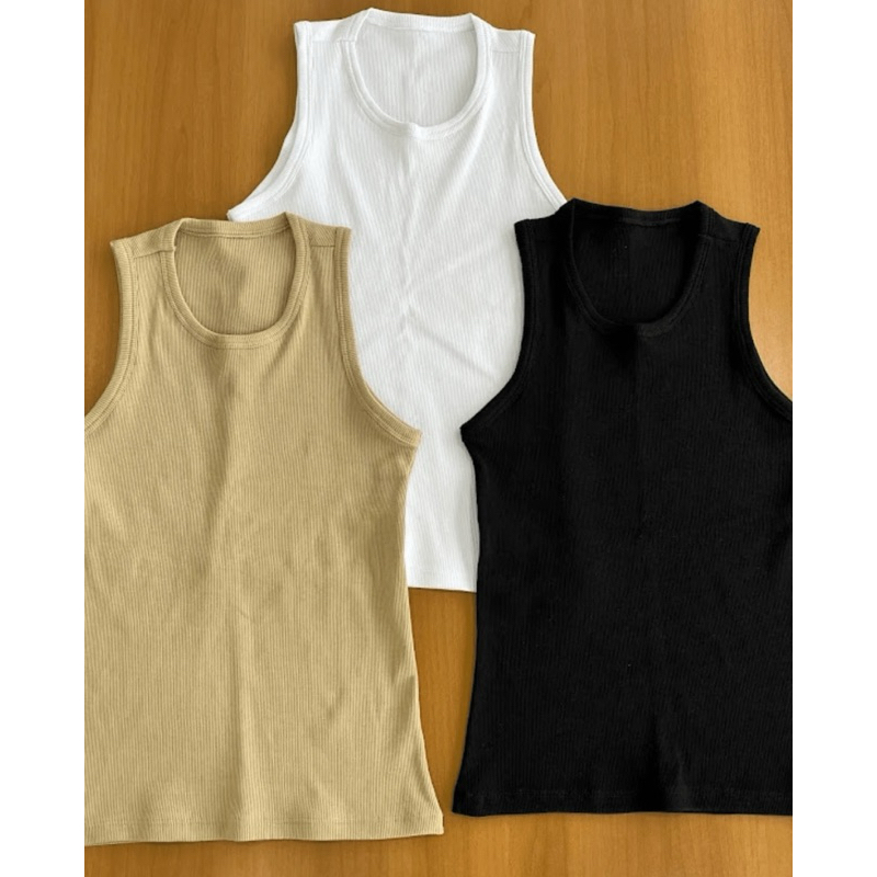 Kit Leve 3 e Pague 2 : 3 Regata Masculina Regata Canelada Básica em Oferta na Shopee