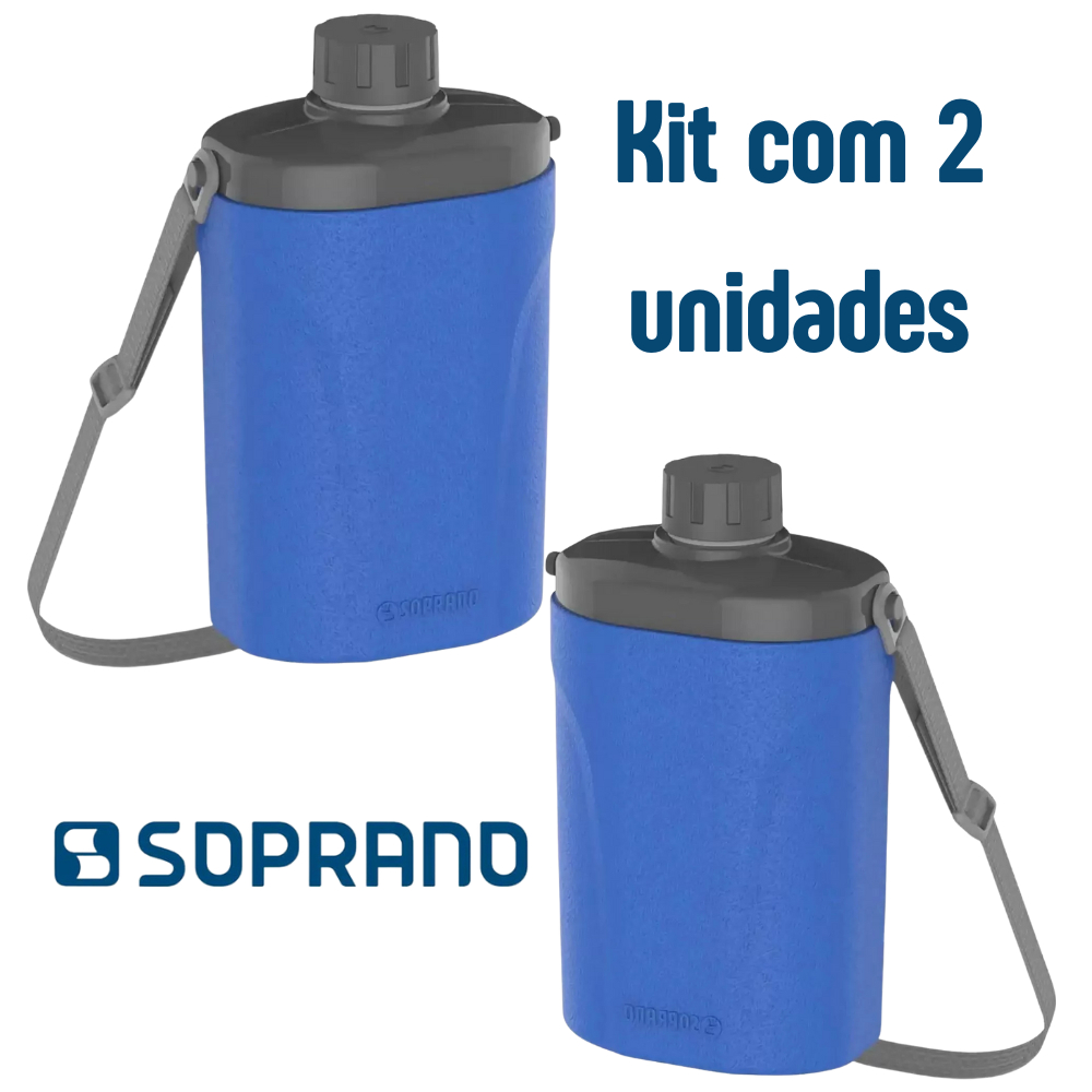 Kit 2 Cantil Térmico Safari 1 Litro Garrafa Água Soprano
