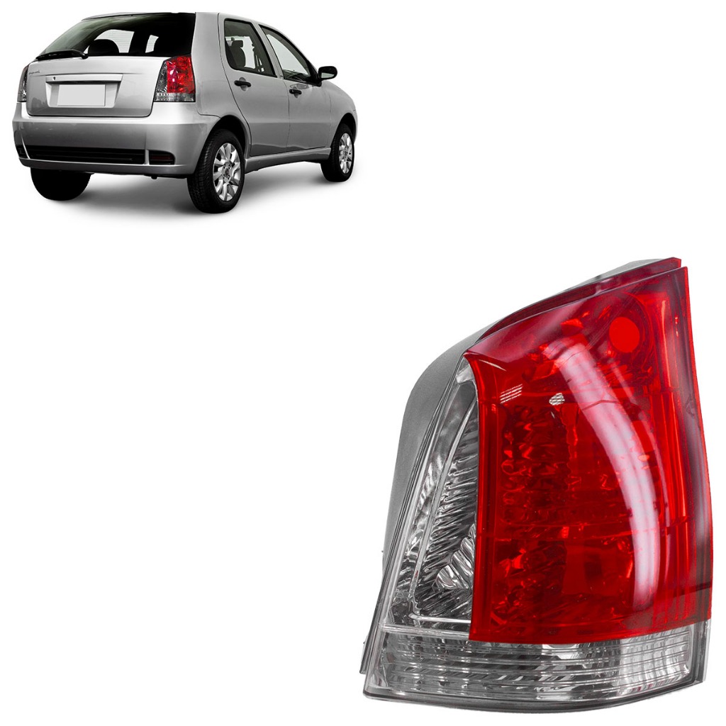 Sinaleira Traseira Palio G3 2004 2005 2006 2007 2008 2009 2010 2011 2012 2013 2014 A 2016 Bicolor Lente Lisa Acrílico em Oferta na Shopee