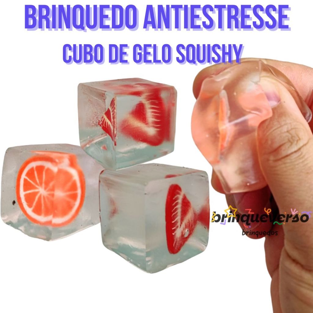 Brinquedo Cubo Anti Stress. Alívio de Ansiedade e Stress. Squishy. Anti estresse Cubo de Gelo Fruta