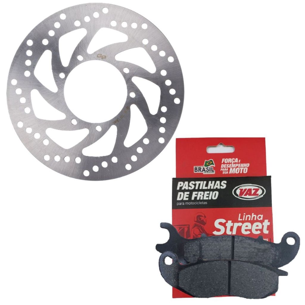 Disco de Freio Dianteiro Xtz 250 Crosser Abs 19-24 / Xtz 250 Lander 16-24 + Pastilhas Vaz em Oferta na Shopee