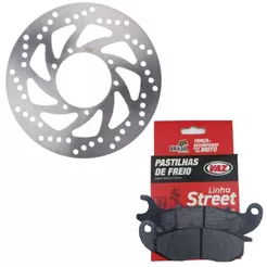 Disco de Freio Dianteiro Xtz 250 Crosser Abs 19-24 / Xtz 250 Lander 16-24 + Pastilhas Vaz