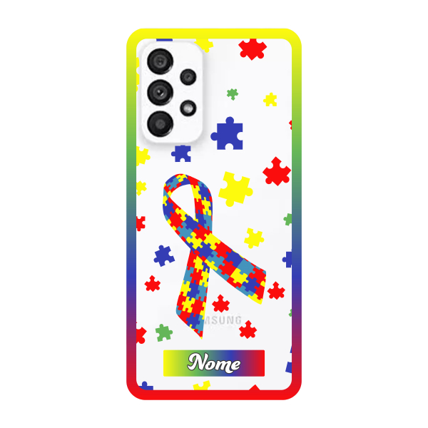 Capinha para Samsung A53 5G Anti Impacto Personalizada - Autismo - Autista - com nome e fundo transparente