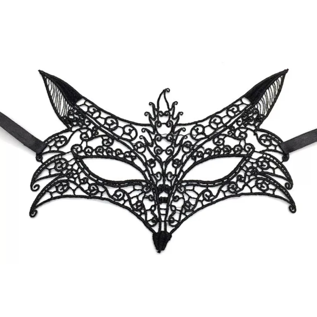 mascara de renda sexy preta para olhos raposa em Oferta na Shopee