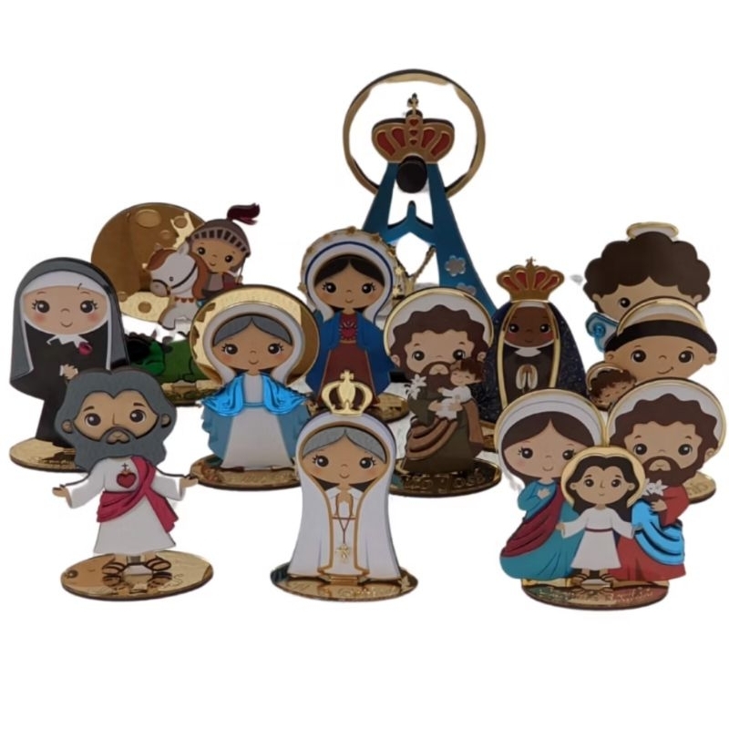 Imagem Decorativa Santo Infantil MDF, Sagrada Família Anjo da Guarda, Jesus, Aparecida Lembrancinhas Santinho Católico.