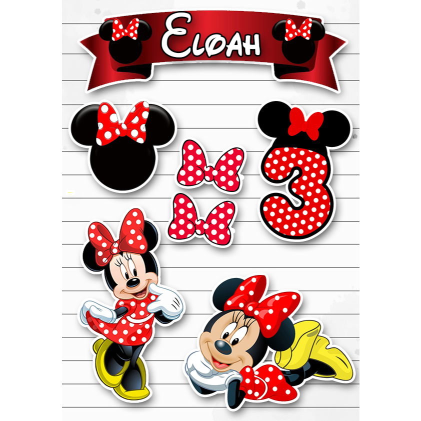 Topo / topper de bolo Minnie em Oferta na Shopee