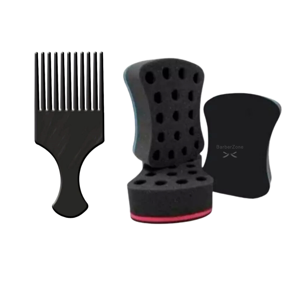 Kit Pente Afro + Esponja Nudred Simples penteado afro