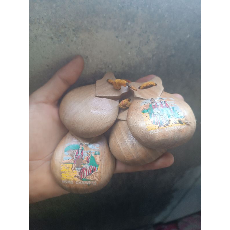 Antiguidade par de castanholas Ilhas Canárias