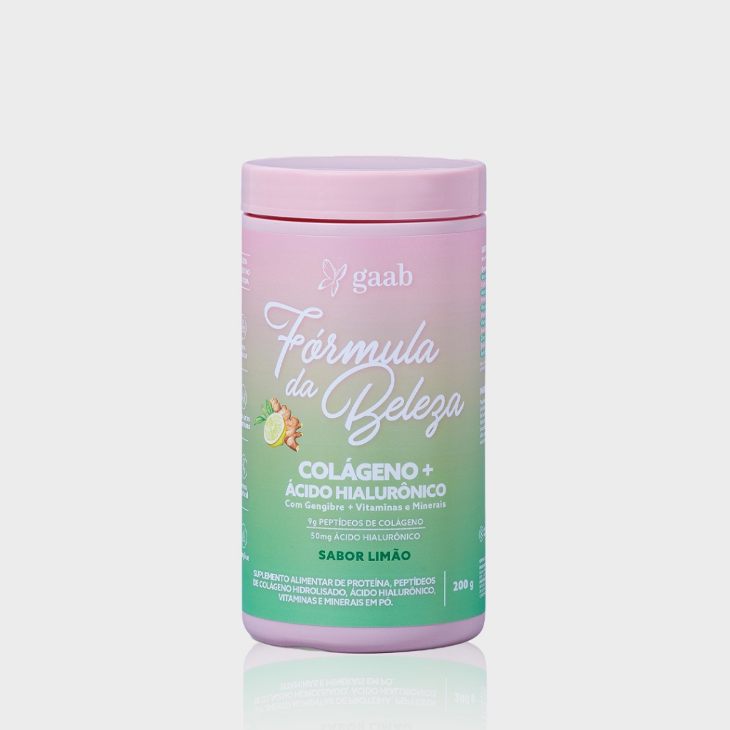 Colágeno Fórmula da Beleza Sabor Limão Gaab Wellness em Oferta na Shopee