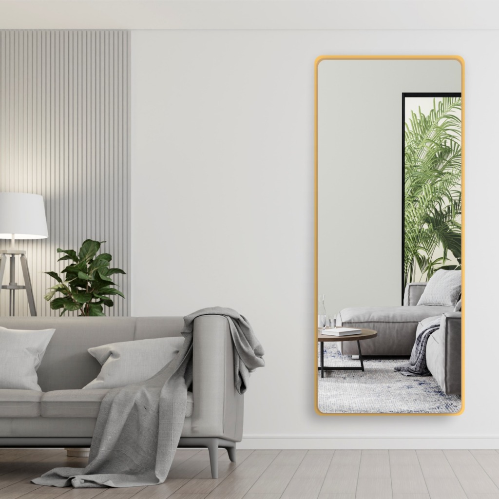 Espelho Retangular Grande Corpo Inteiro 150x40cm Com Moldura Alumínio Para Quarto Sala Decorativo em Oferta na Shopee