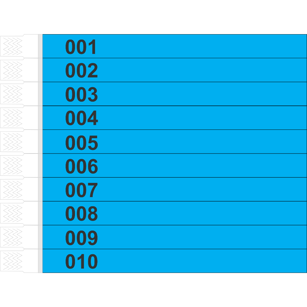 100 Pulseiras de Identificação Numeradas - Festas Eventos Shows Baladas Bares