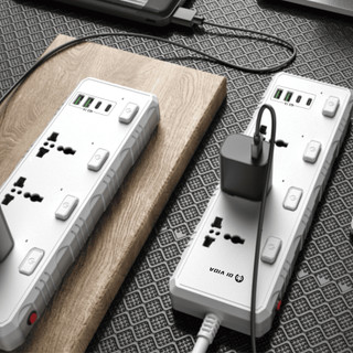 Extensão Elétrica 110/220V 3 Tomada Universais 2 USB e 2 USB-C Filtro de Linha Proteção contra Picos em Oferta na Shopee