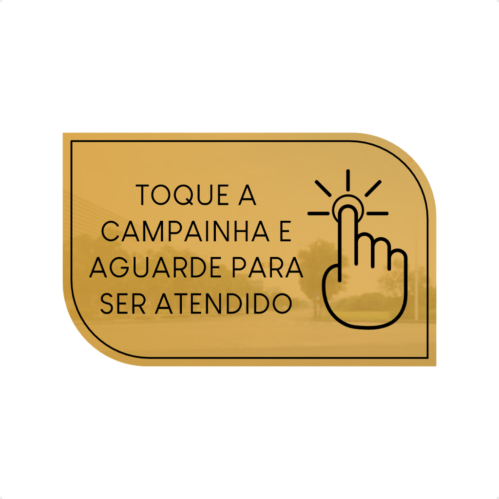 Placa de Sinalização Acrílico - TOQUE A CAMPAINHA 16x10cm em Oferta na Shopee
