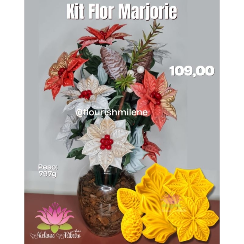 FRISADOR EM RESINA KIT FLOR MARJORIE